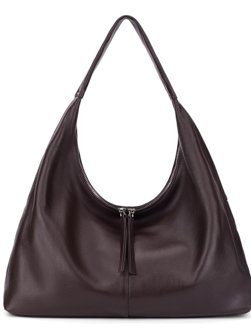 Genuine Leather Slouchy Hobo Bags for Women, Crescent Crossbody Purse